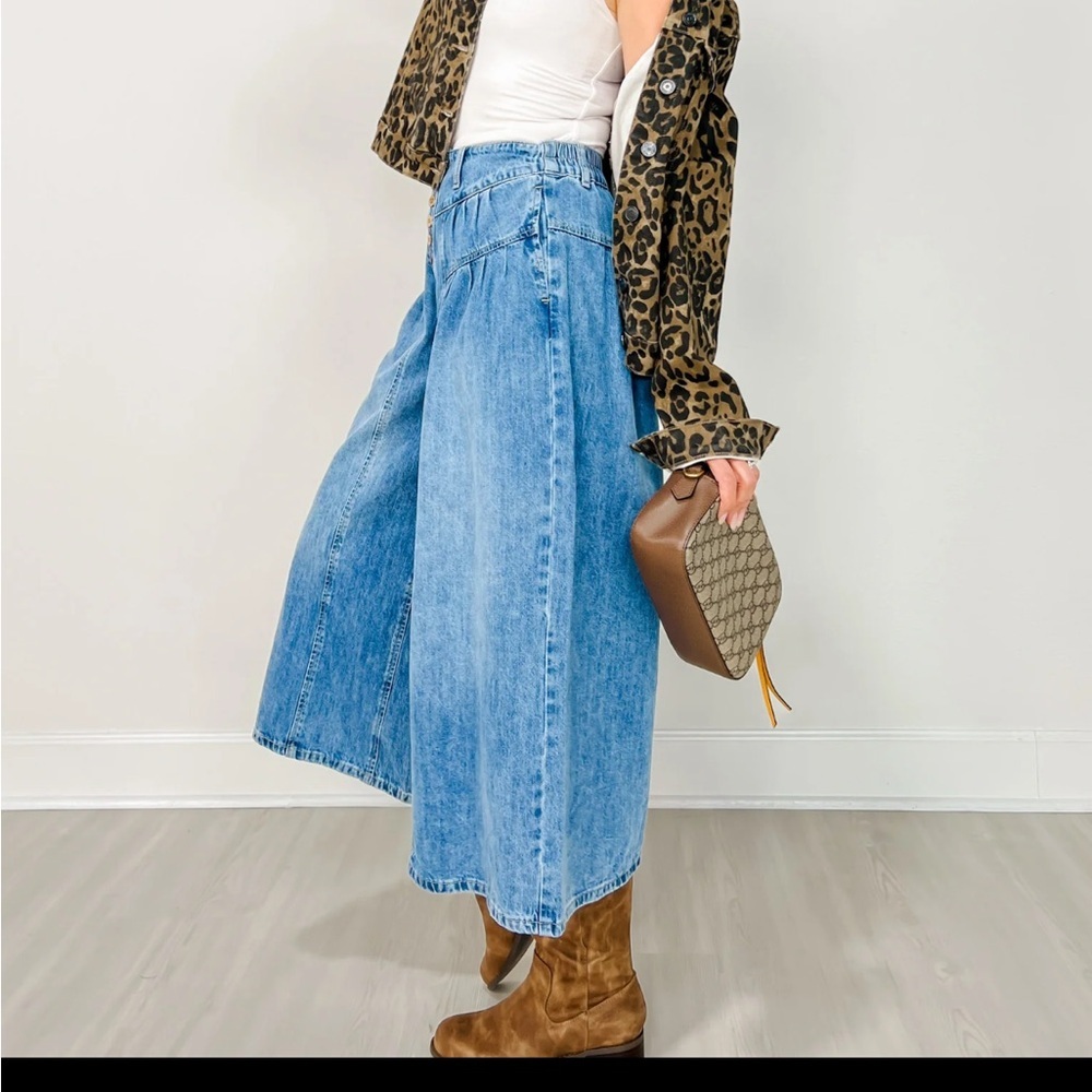 Blue Denim Culottes - Picture 2 of 10